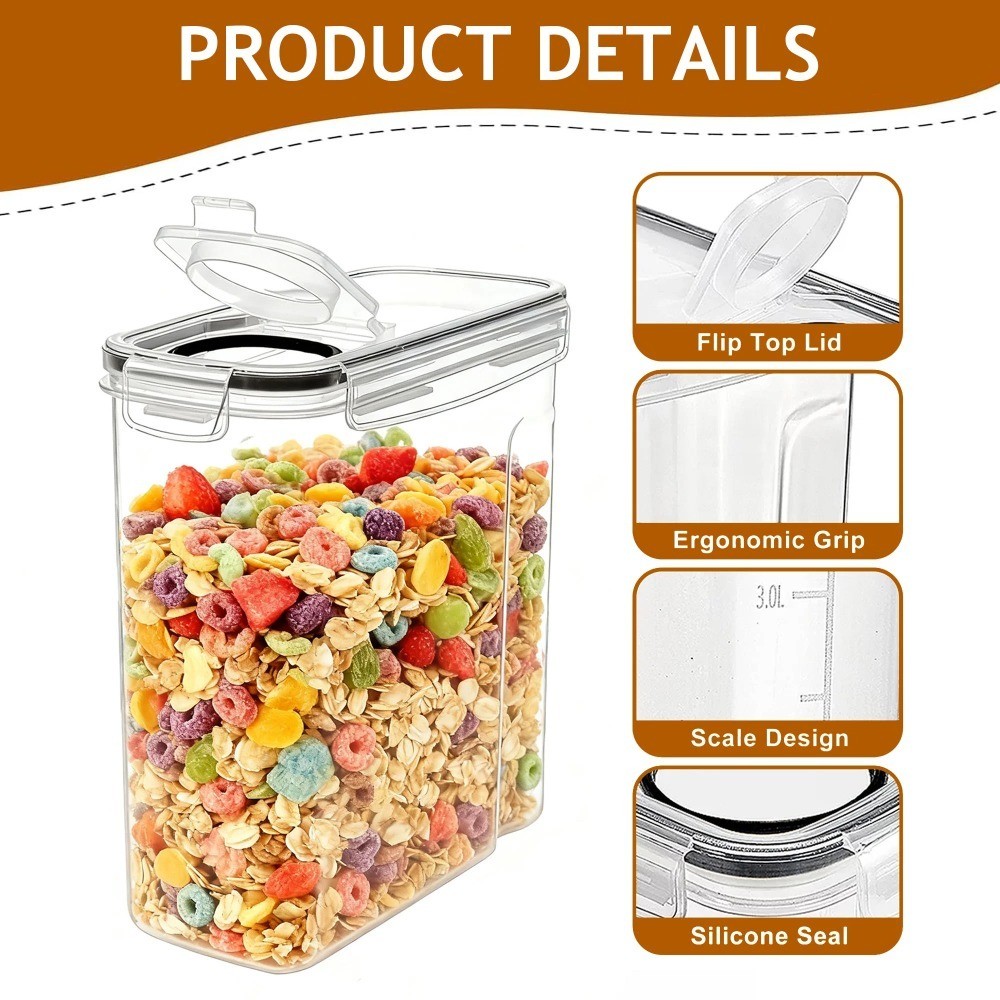 Airtight Cereal Storage Container with Lid Large 135 oz Food Dispenser Keeper