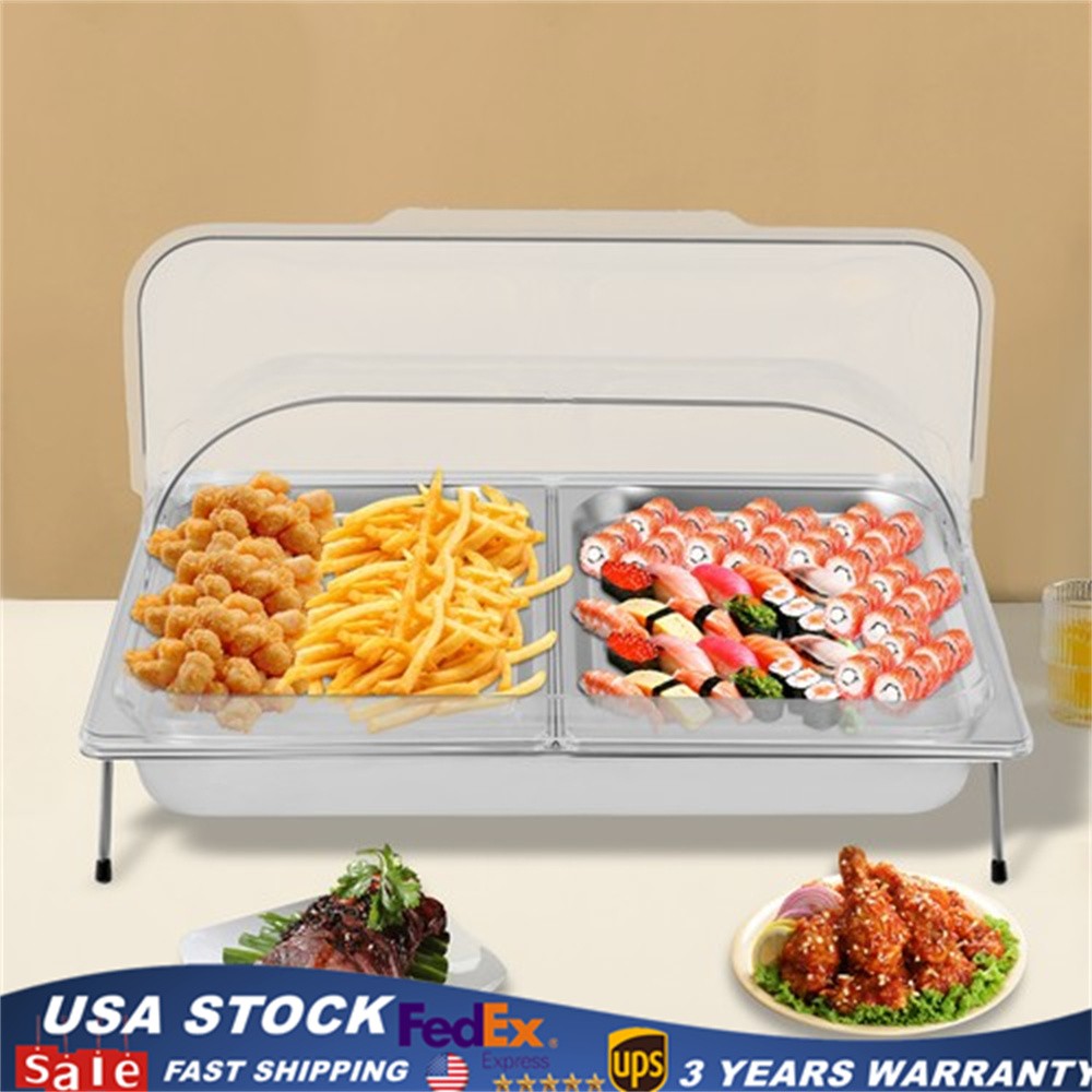 Countertop Food Serving Display Container Condiment Dispenser Tray with Lid