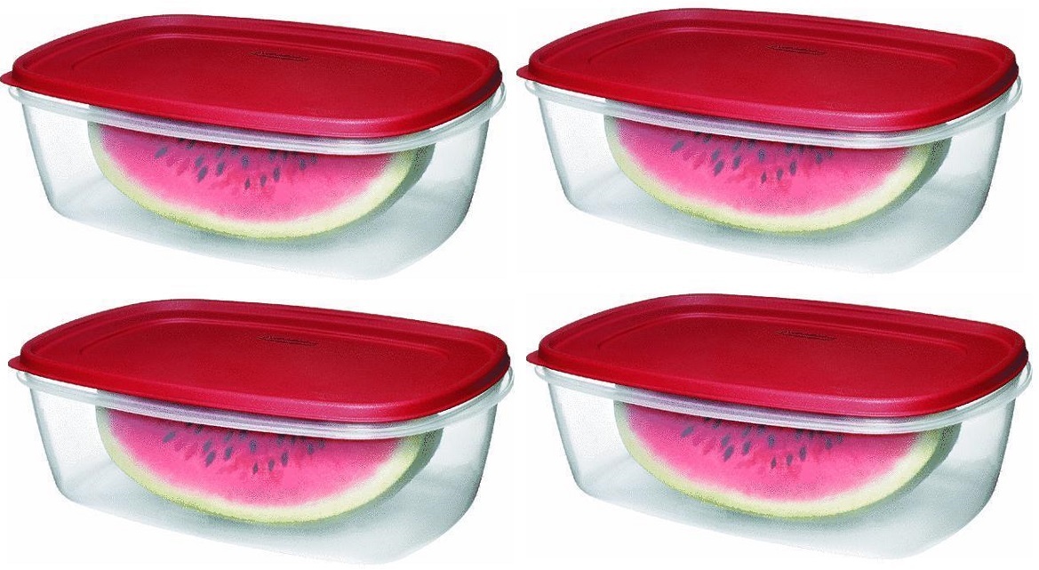 (4) Rubbermaid 1777164 40 Cup 2.5 Gallon Food Storage Container w Easy Find Lids
