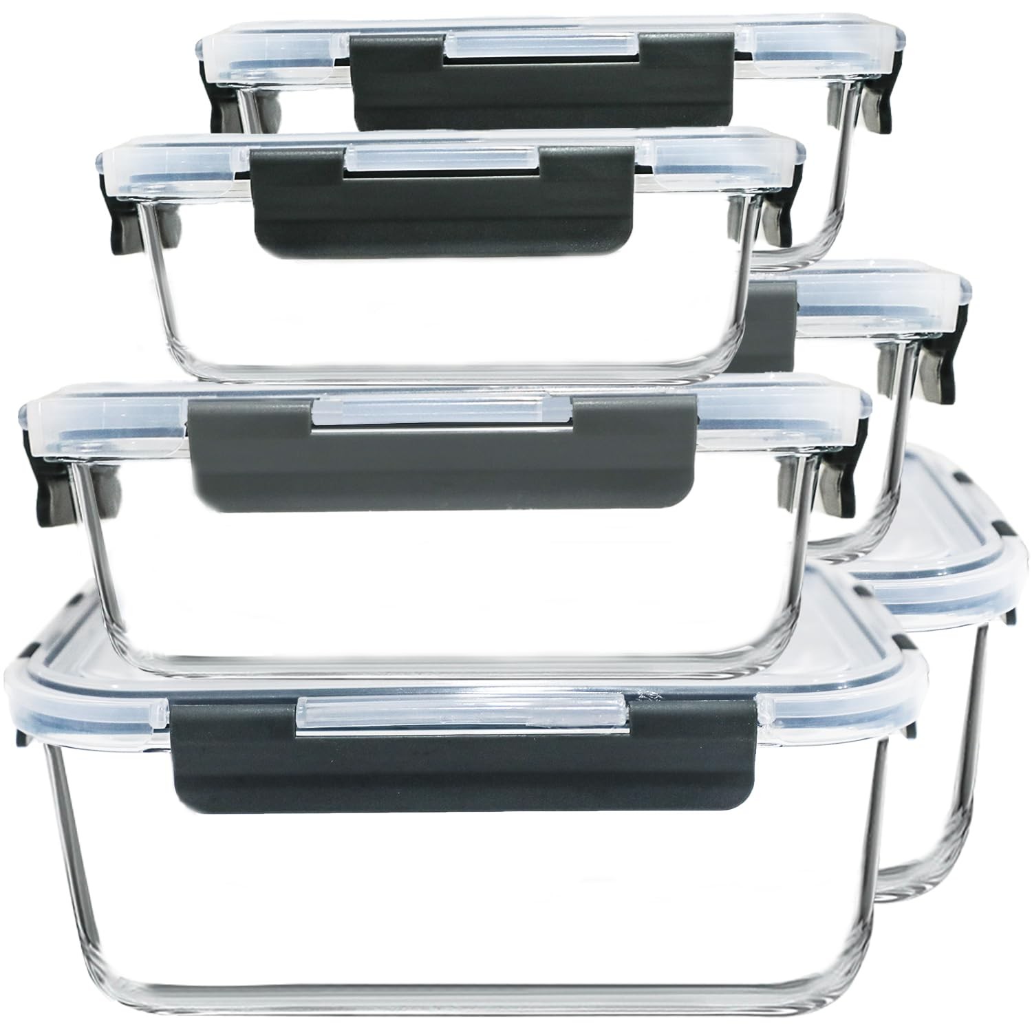 67.4oz(8.3 cup), 33.8oz(4.2 cup)& 18.6oz(2.1 cup) Extra Large Glass Food Stor…