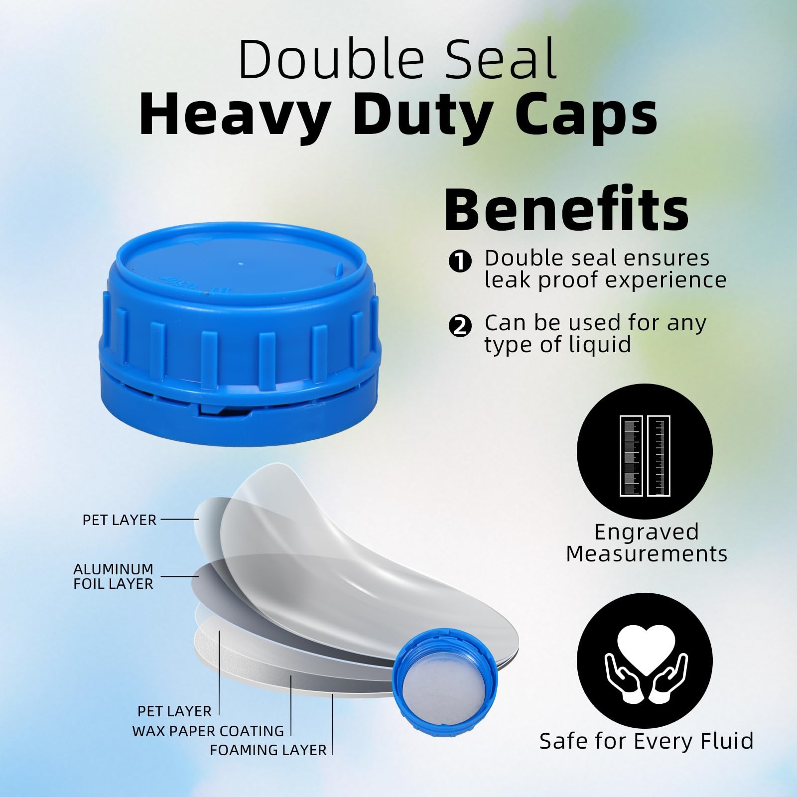 2 Pcs 1 Gallon Jugs with Caps Empty Plastic Gallon Containers with Lids Oil C…
