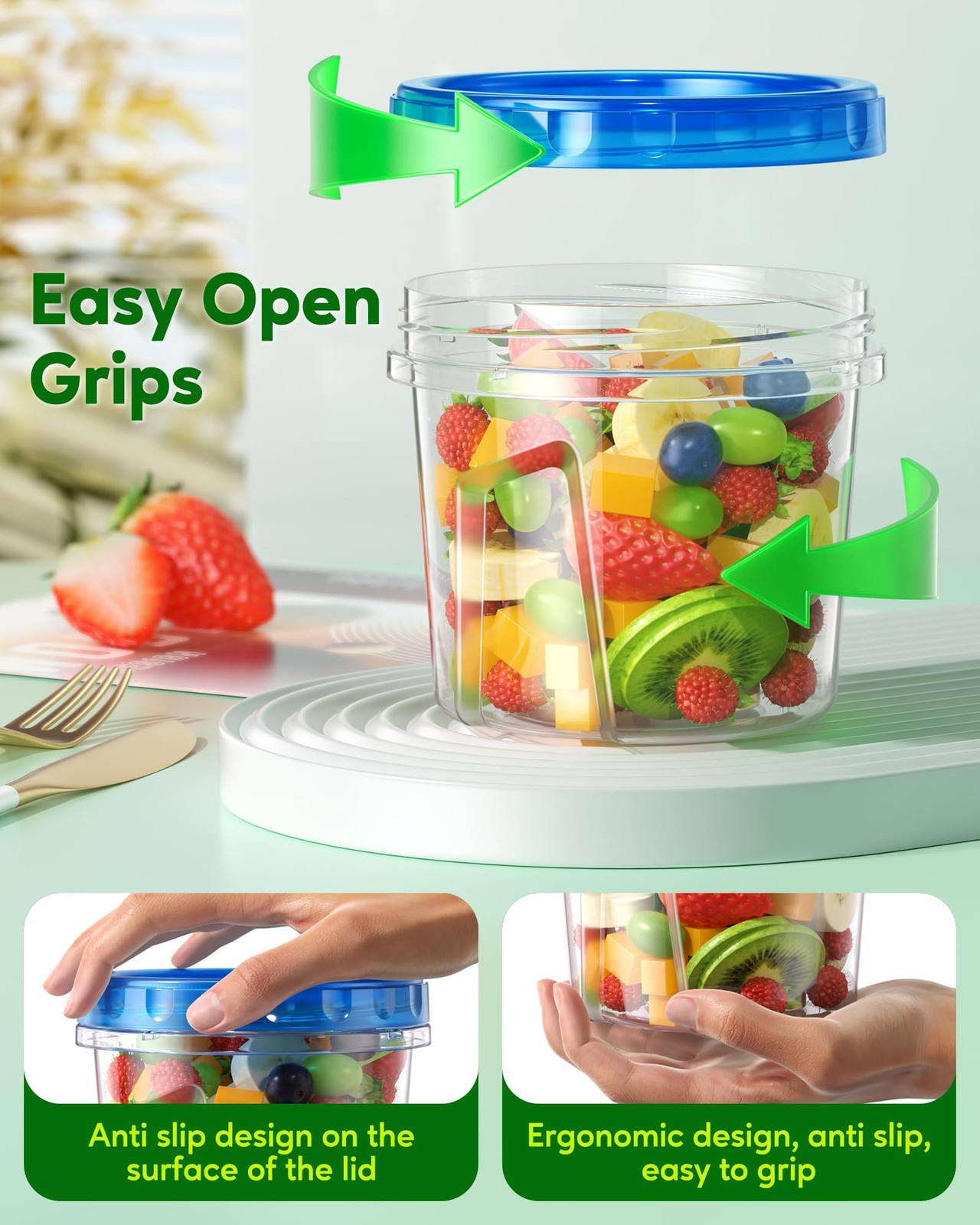 8 Pack-24 OZ Freezer Storage Containers, Plastic Soup Container with Lids, BP…