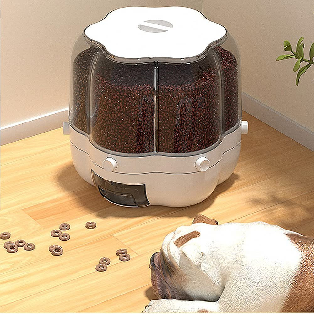 30Lb Rice and Grain Storage Container, 360° Rotating Food Dispenser Measuring Cy
