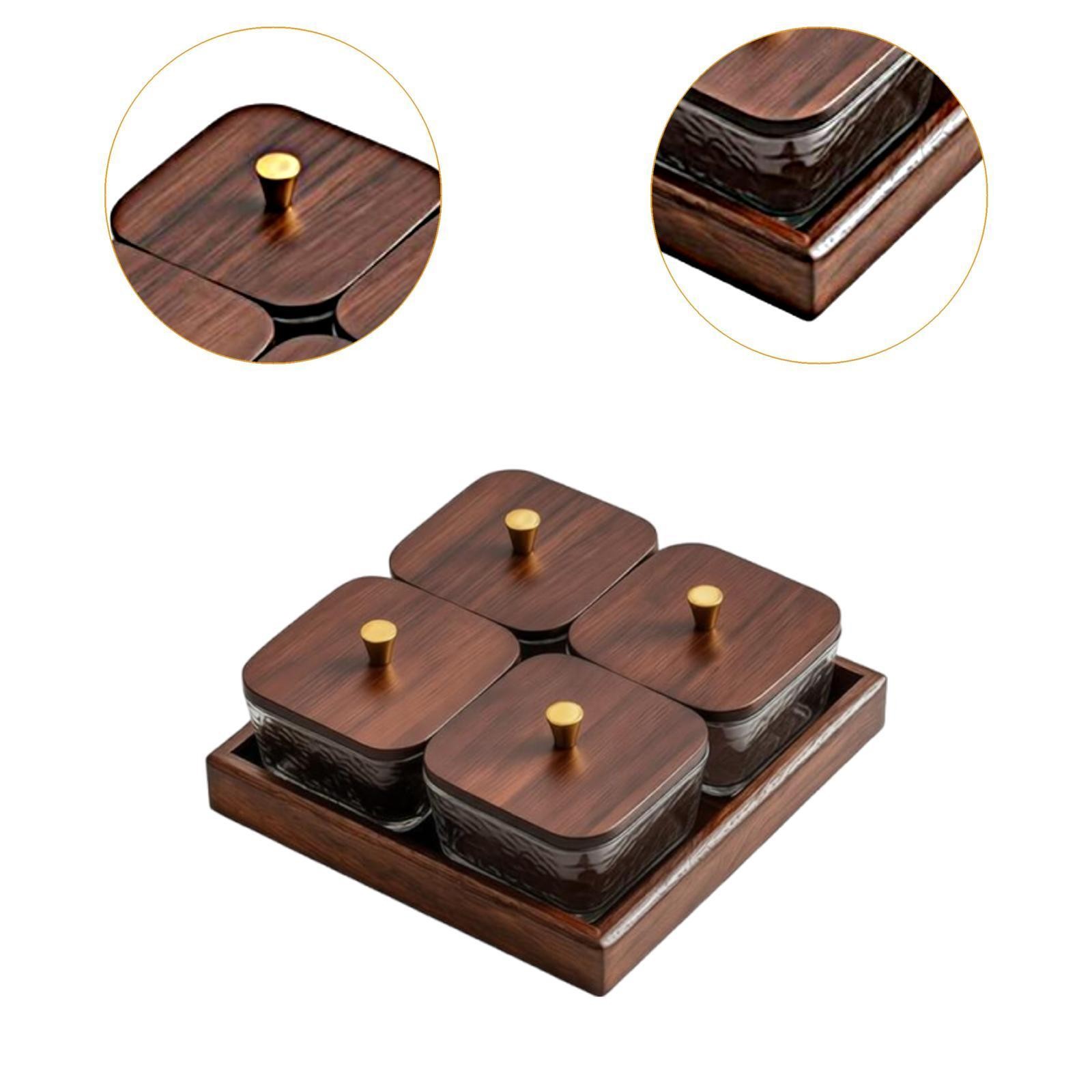 Divided Serving Tray Luxury Practical Sturdy Food Storage Box 4 Compartments