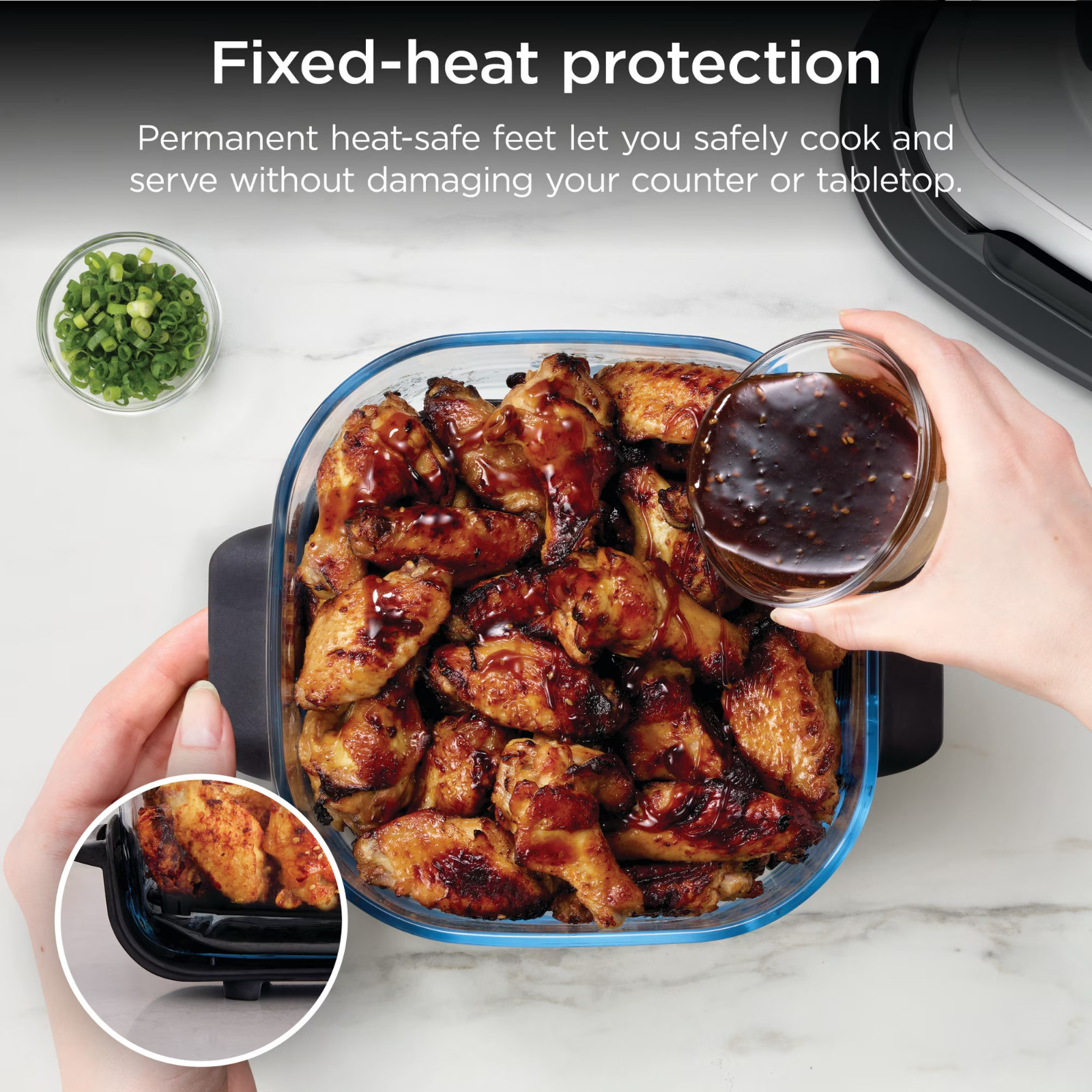 4-Qt CleanCrisp Glassware Container, Compatible with Ninja Crispi Portable Cooki