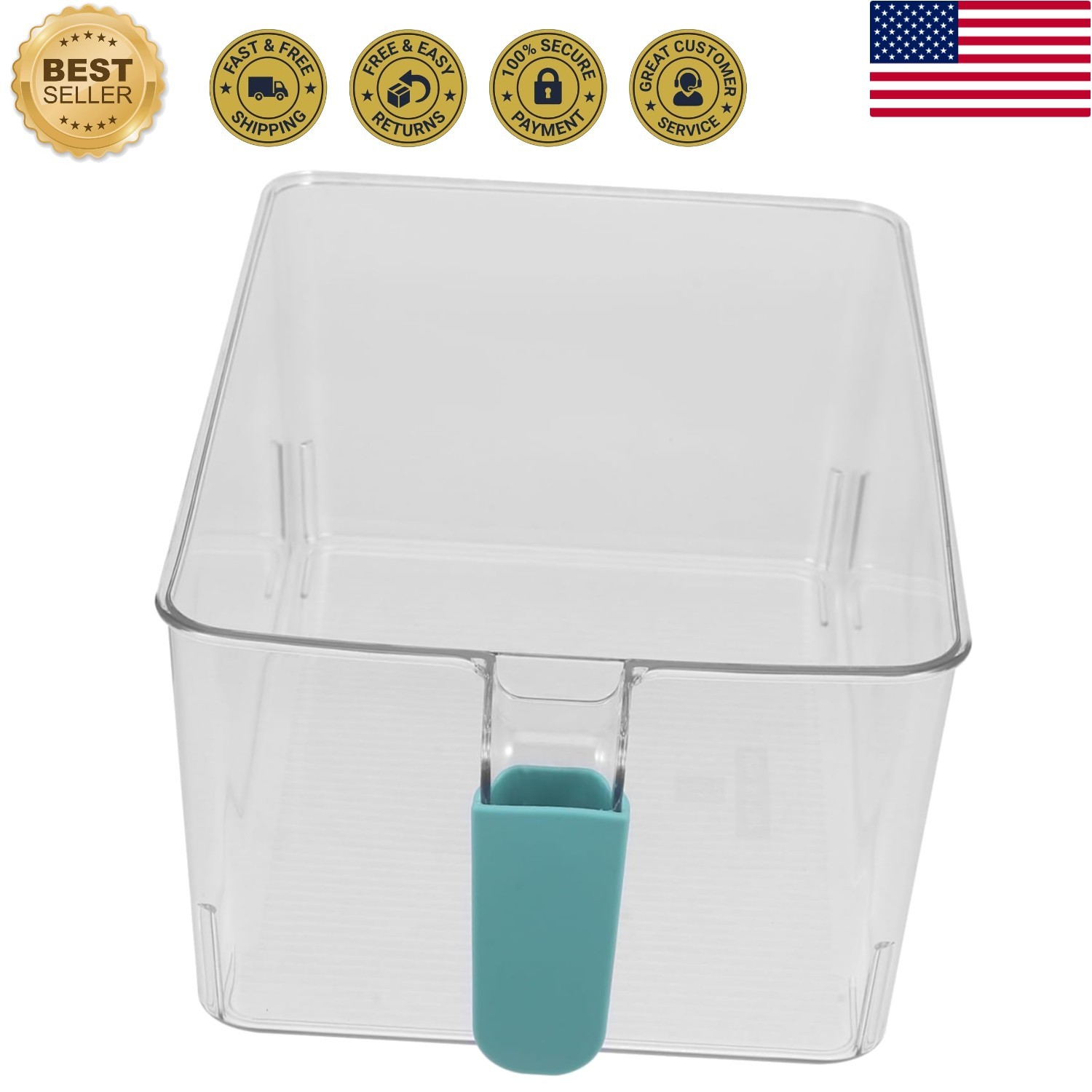 Fridge Organizer Bin Lid Handle Design Capacity Food Storage Container for Fr…