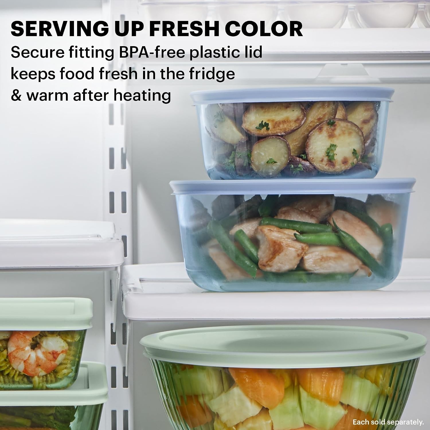 Colors Tinted 4 Cup Medium Round Food Storage Container, Snug Fit Non-Toxic P…