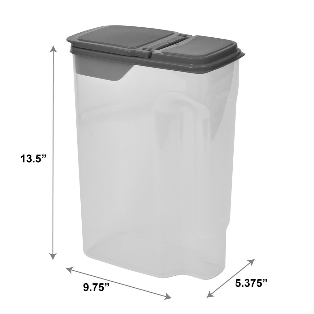 DRY FOOD CONTAINER BIN Large Plastic Canister Dispenser, 32 Cups Cereal Pet Food