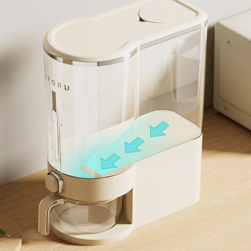 Push Type Rice Dispenser Sealed Design Dispenser Cereal Dispenser Rice