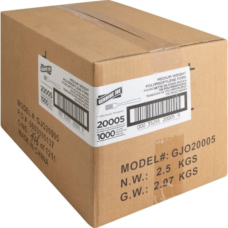 Disposable Medium Weight Forks Individually Wrapped 1000 Count Catering Events