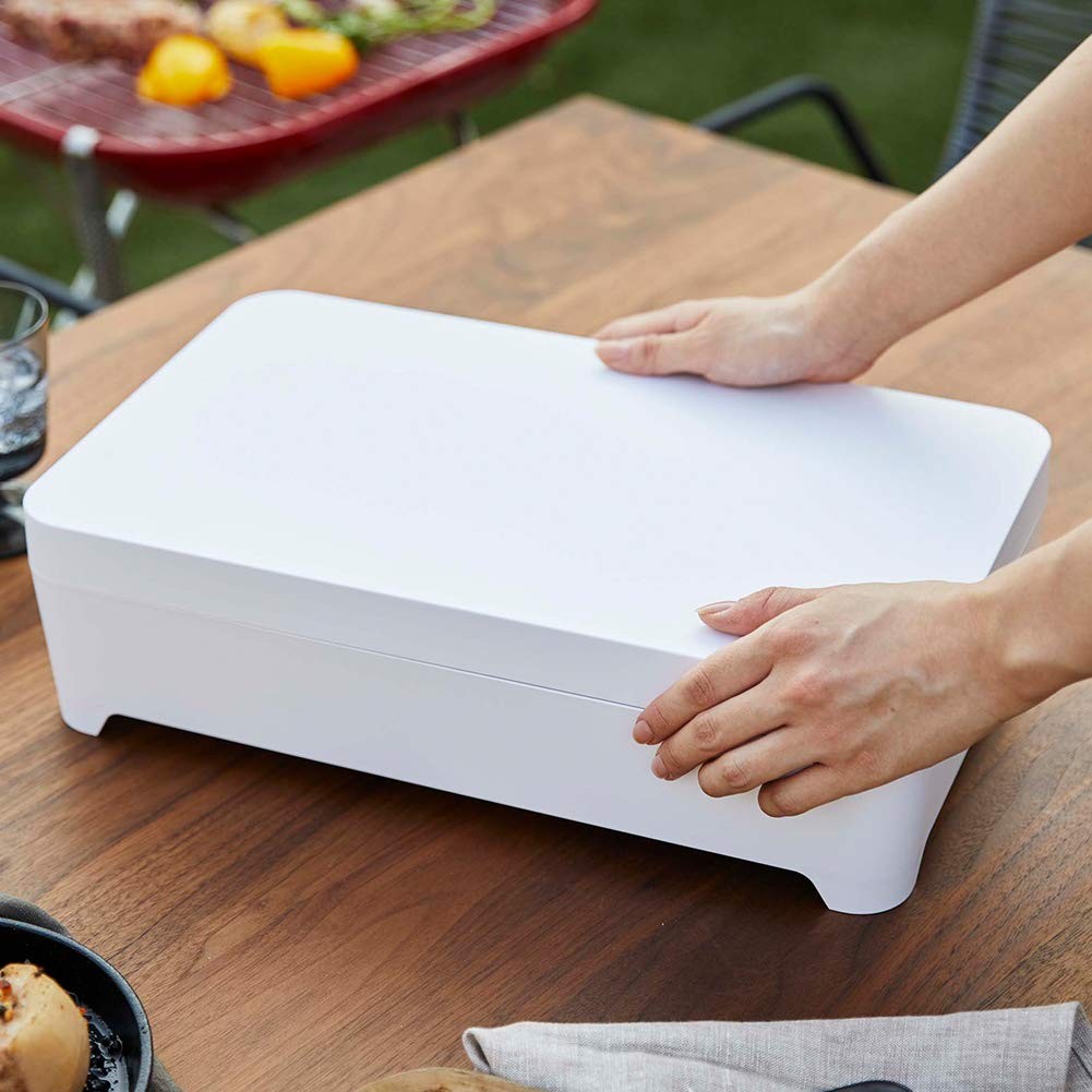 with lid Tabletop draining tray, square, lid only, white
