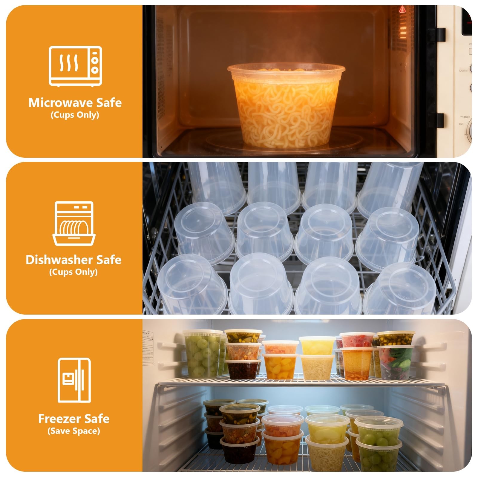 72 Sets (144-Piece) Deli Containers with Lids, 32oz X 72 Set Each, Leak-Proof…