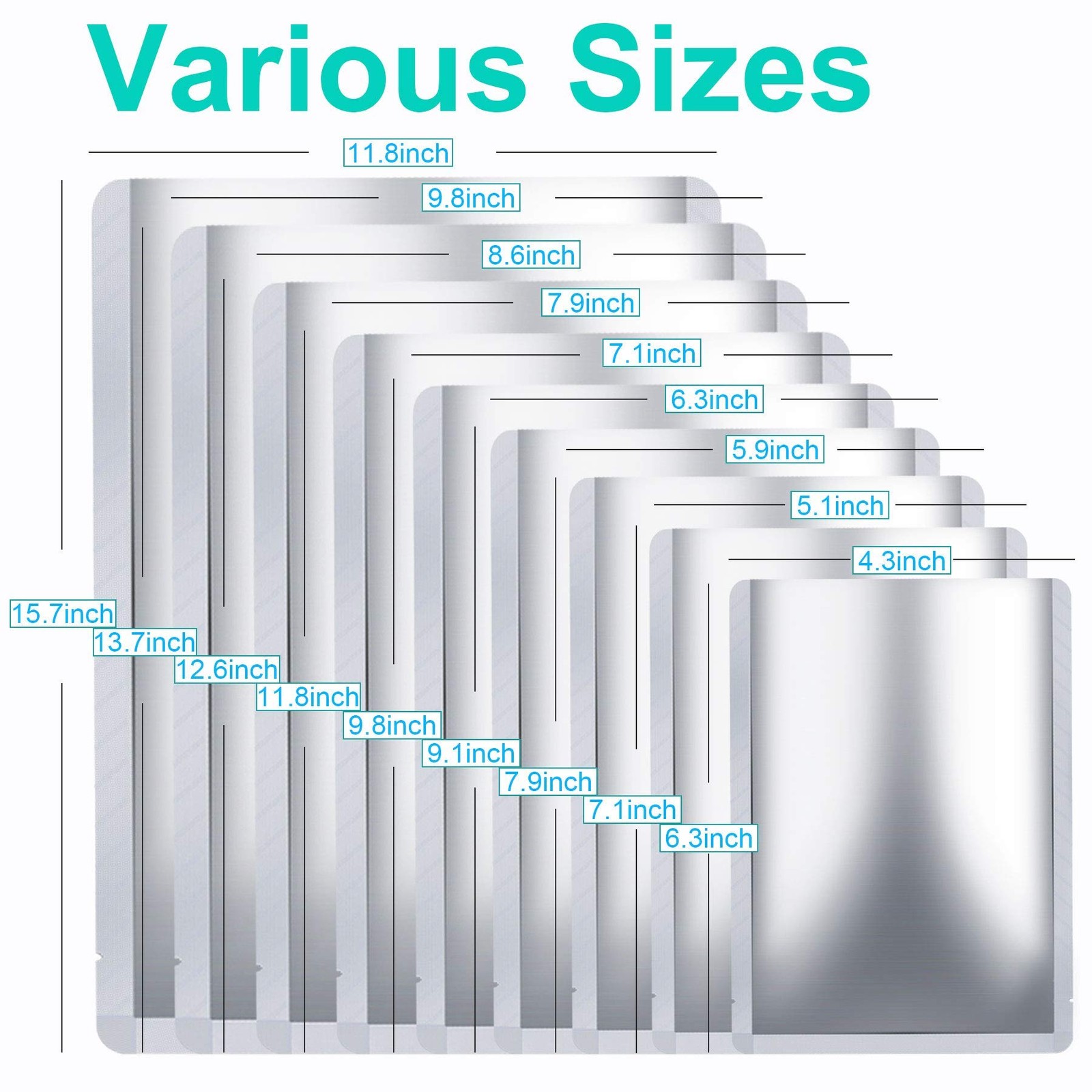 50 PCS 1 Gallon Mylar bags for food storage, Heat Sealable Bags Storage Bags …