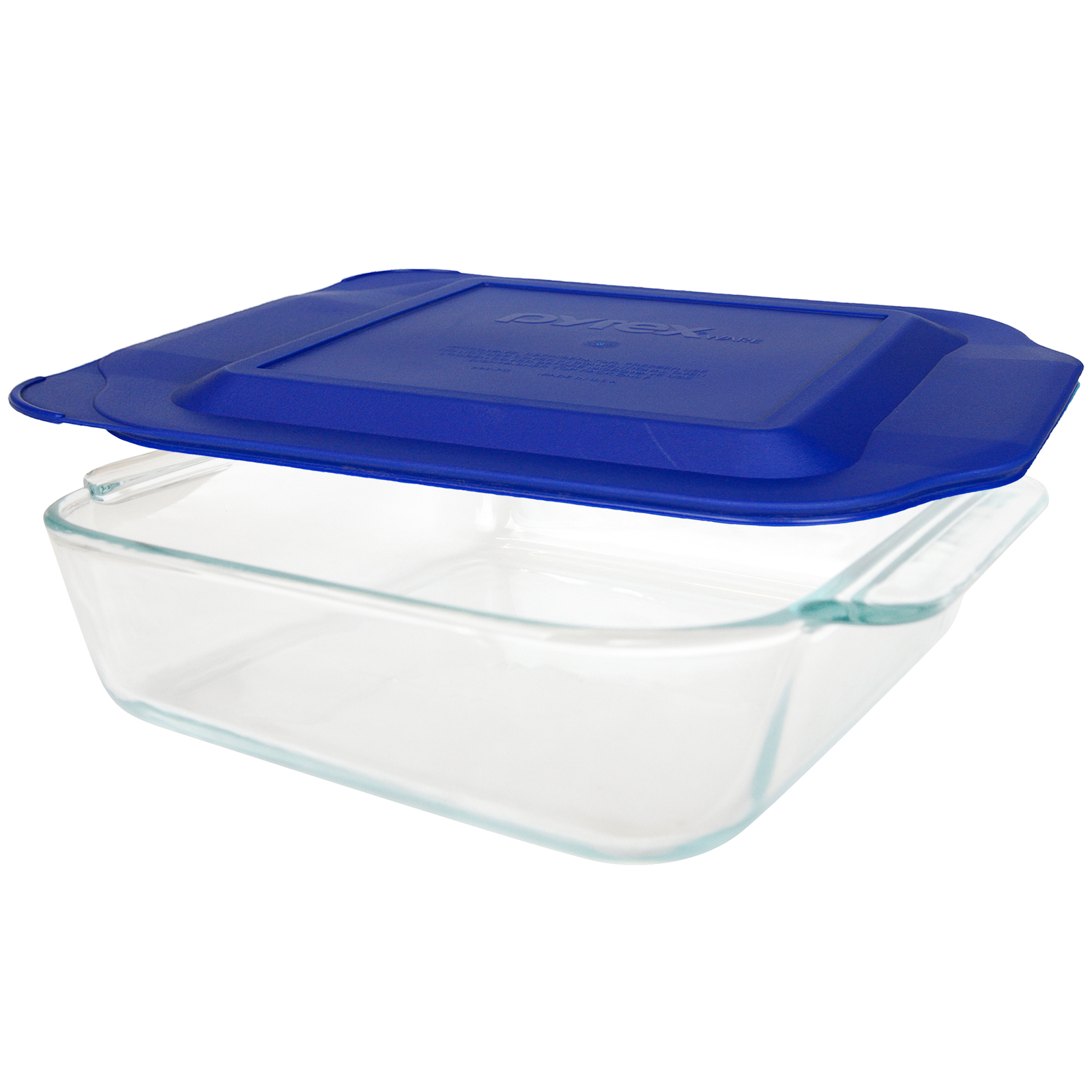 Pyrex (1) 222 2qt Glass Baking Dish & (1) 222-PC Blue Lagoon Lid