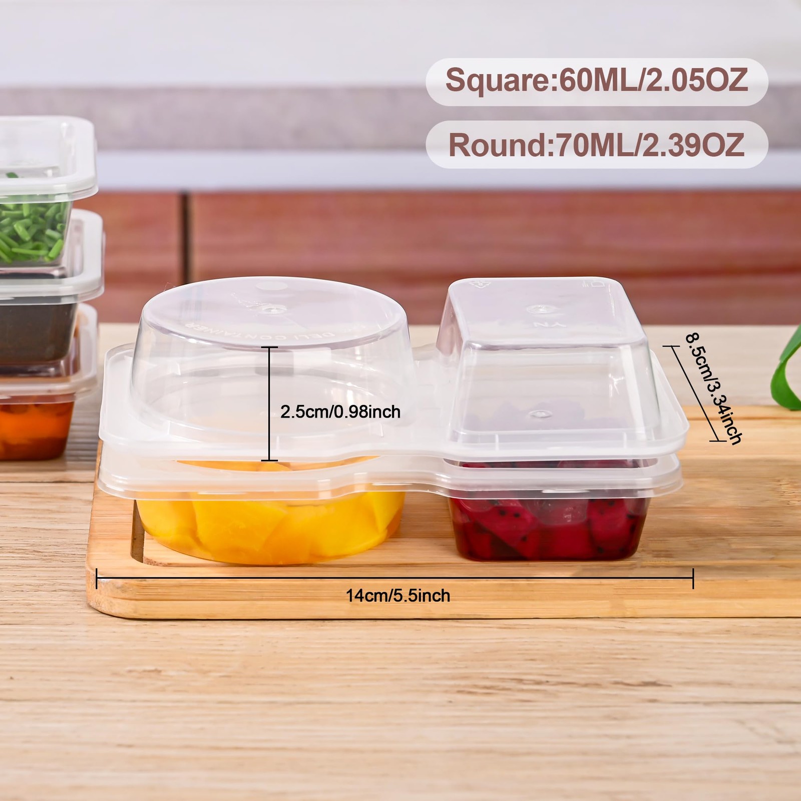 RXRRXR 20PCS Double Compartment Condiment Container With Lids – Reusable Snac…