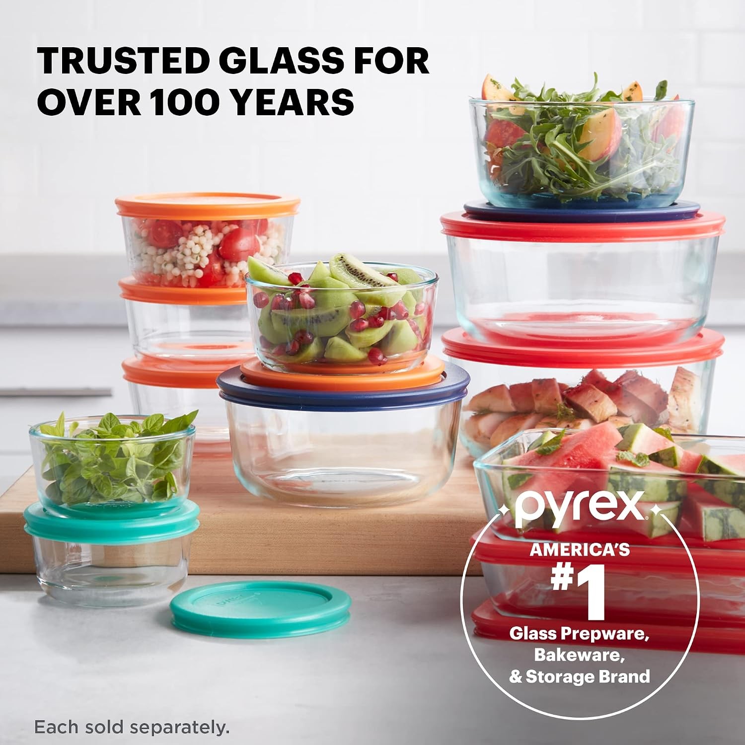 Simply Store Glass Food Storage Container Snug Fit Non-Toxic Plastic BPA-Free