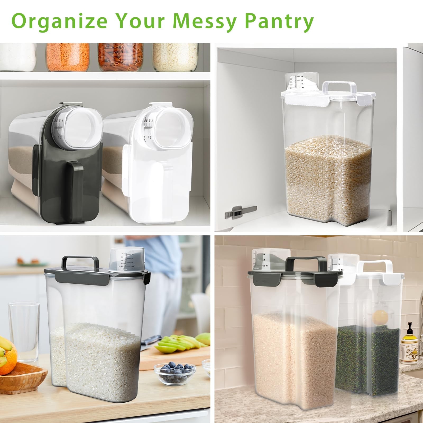 Viretec Airtight Food Storage Container Set, 2 Pack, BPA~Free, Grey