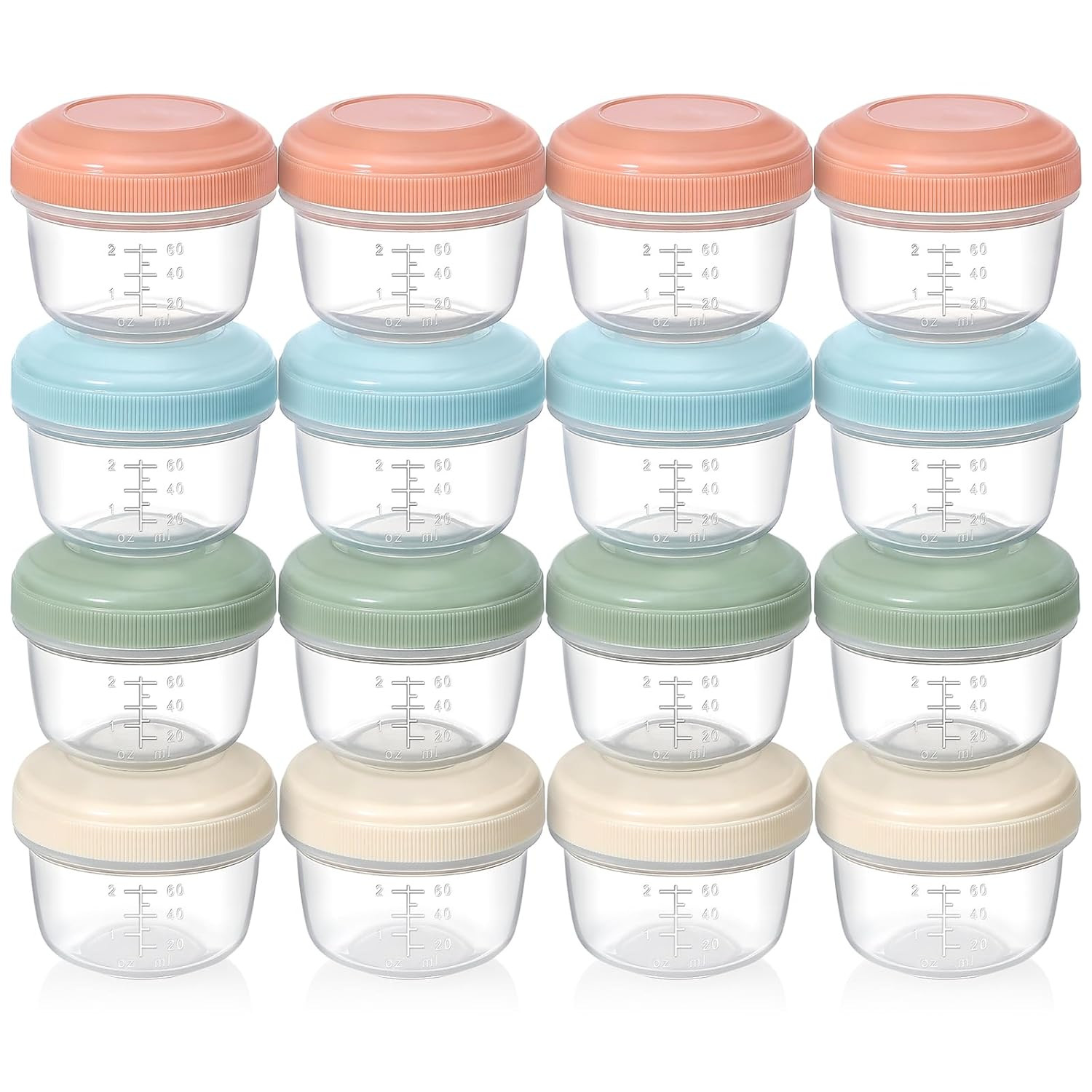 16Pc 4oz Small Plastic Containers w/ Lids | Reusable Snack & Food Storage