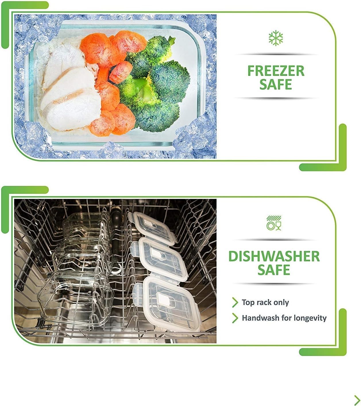 5 Pack 30 Oz Glass Meal Prep Containers – Dishwasher Microwave Freezer Oven S…