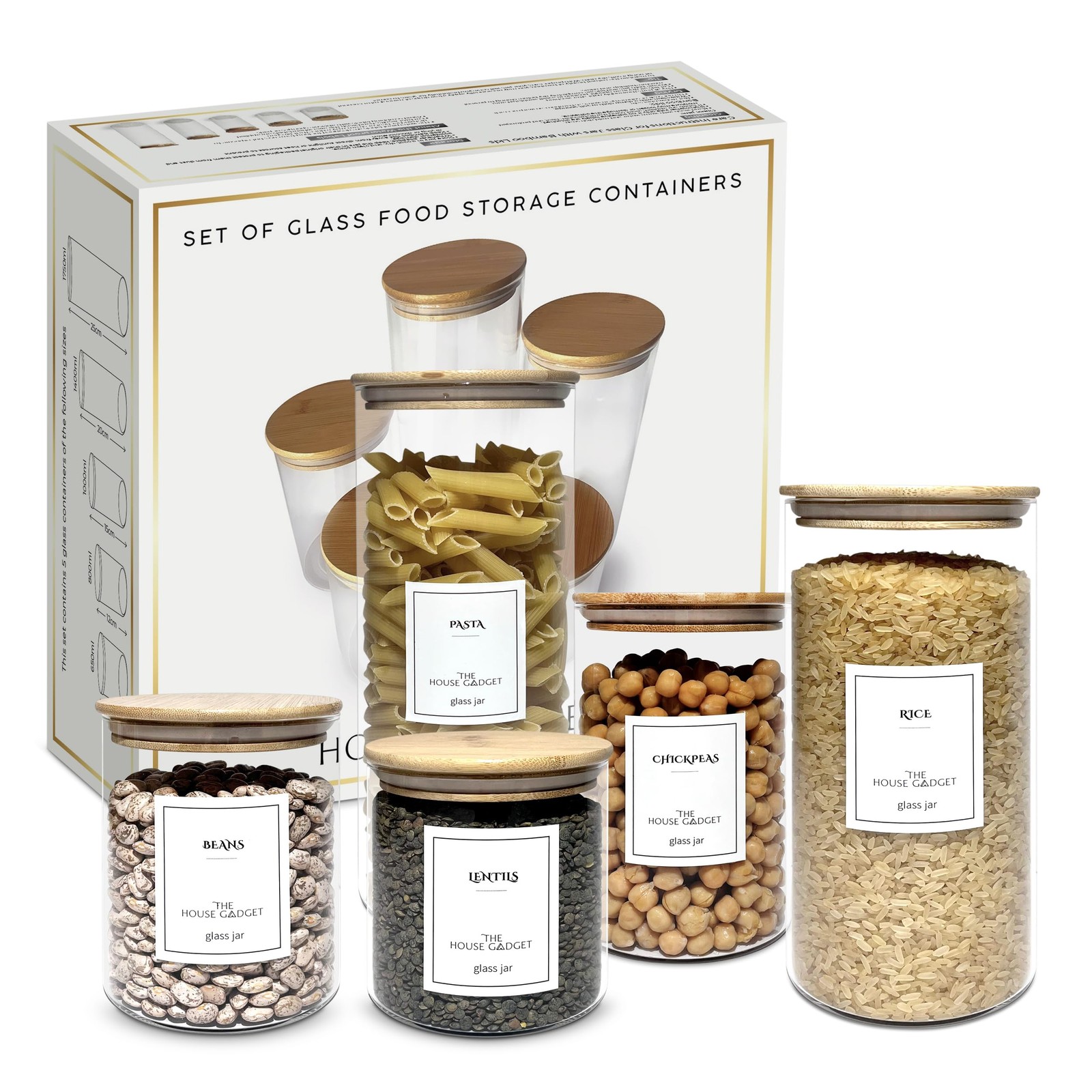 TheHouseGadget 5 Food Storage Containers with Lids – Ideal Set of Transparent