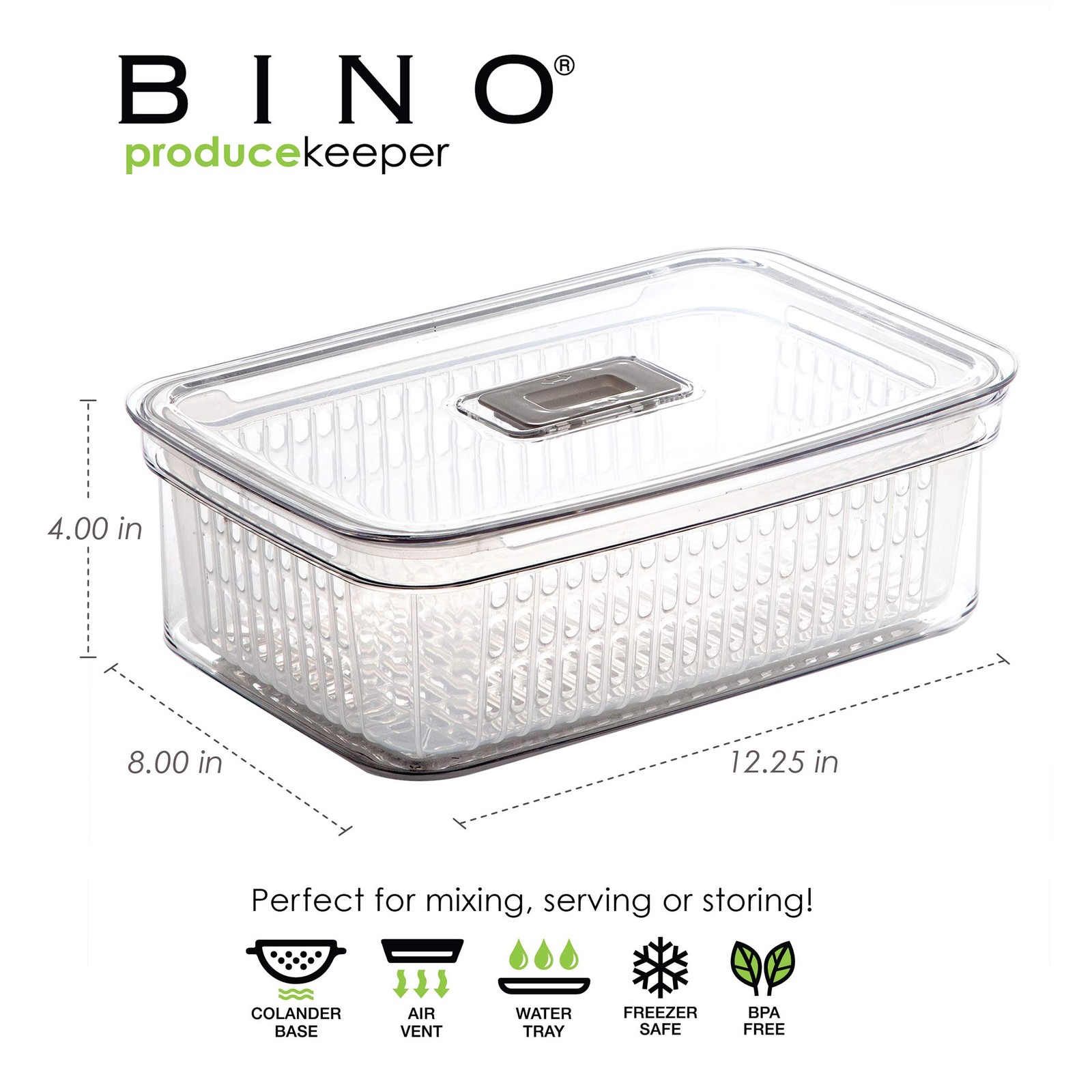 BINO | Produce Saver – 15.2 Cup/3.6L | Fridge Storage Containers for Cup