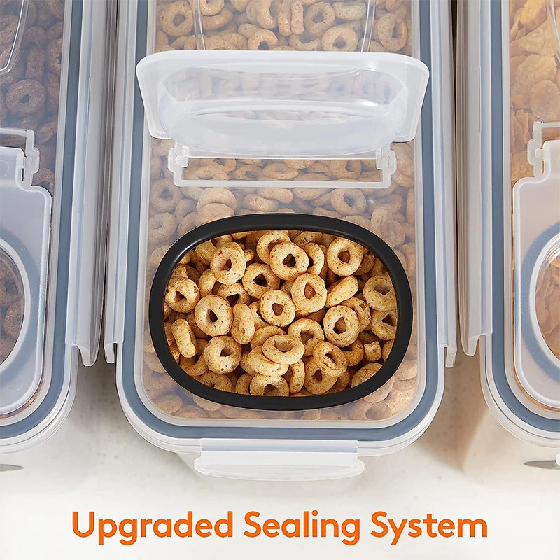 4L Cereal Storage Containers with Lids 1/2/4Pcs Airtight Food Moistureproof Tank