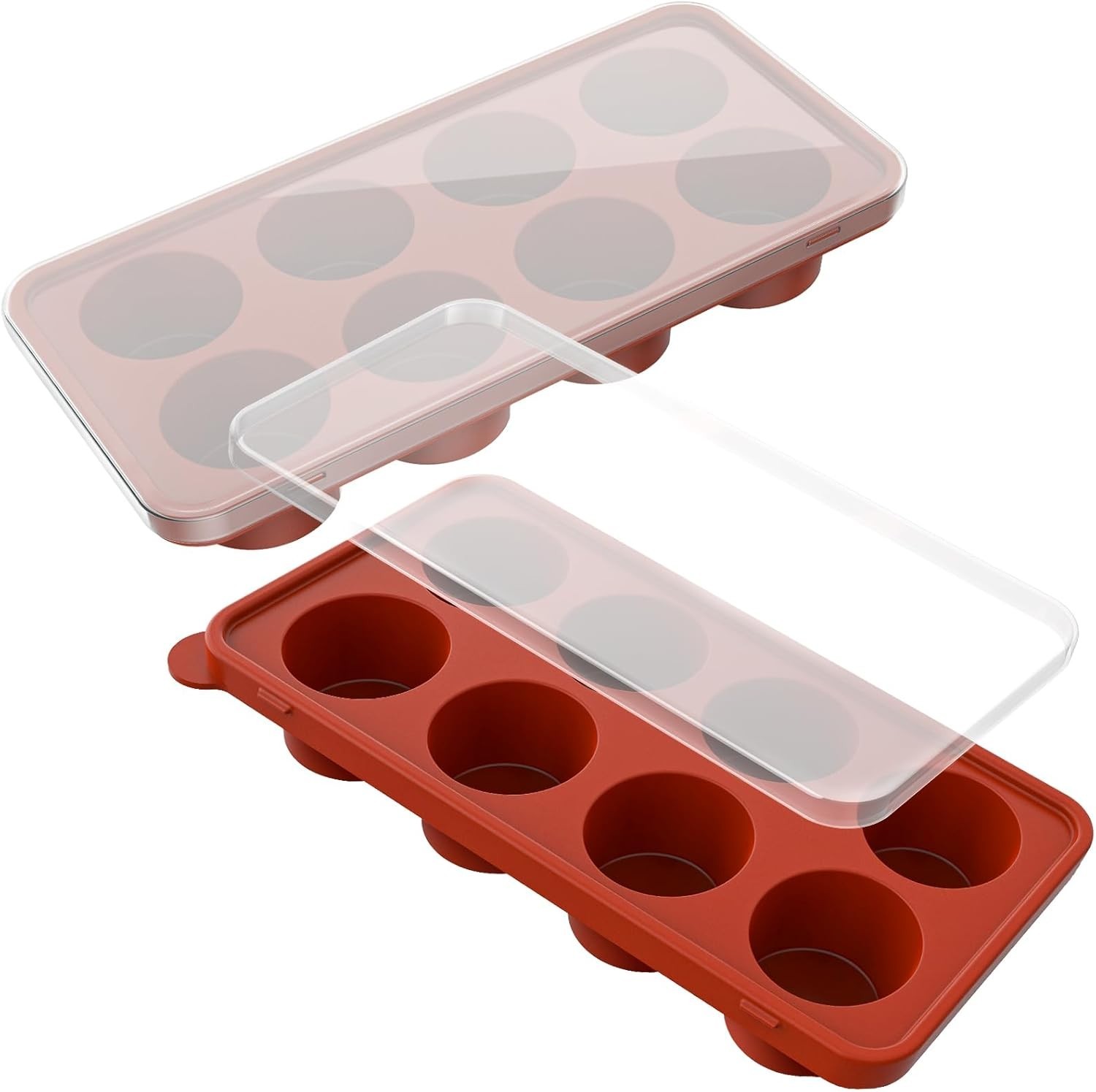 Silicone Cookie Dough Freezer Tray with Lids, 2 Pack Cookie Dough Mold for Freez