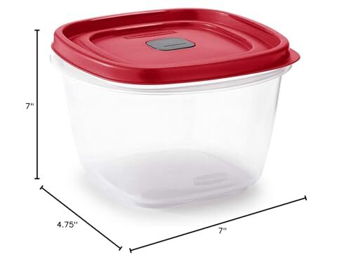 Red Food Storage Containers 3 Pack 7 Cup BPA Free Microwave Dishwasher Safe