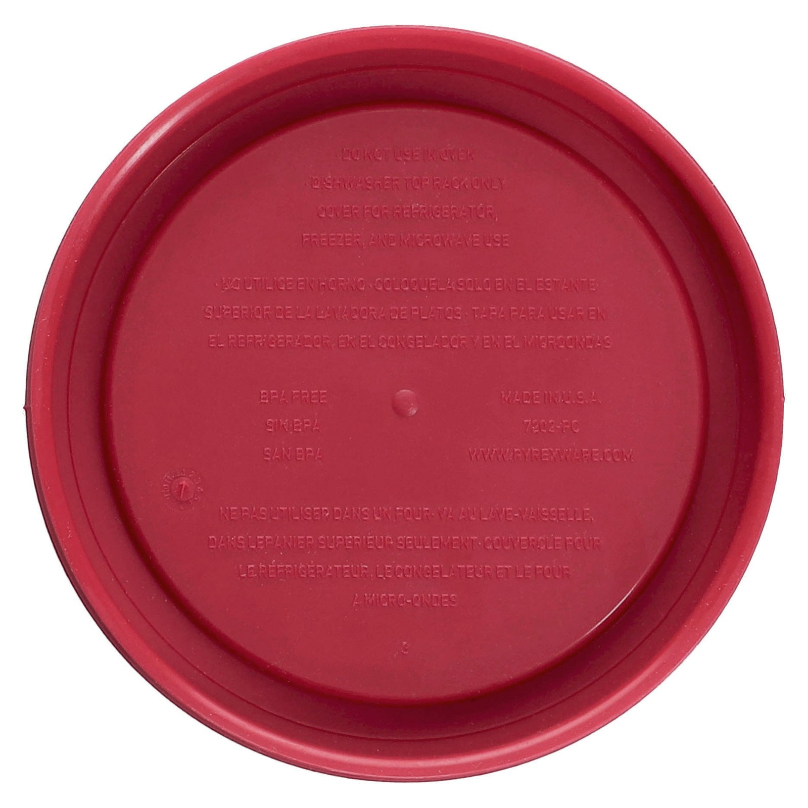 Pyrex 7202-PC Sangria Red Round Replacement Food Storage Lid Cover