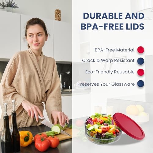 Replacement Lids for Pyrex Glass Food Storage Containers Round (2) for Bundle 1