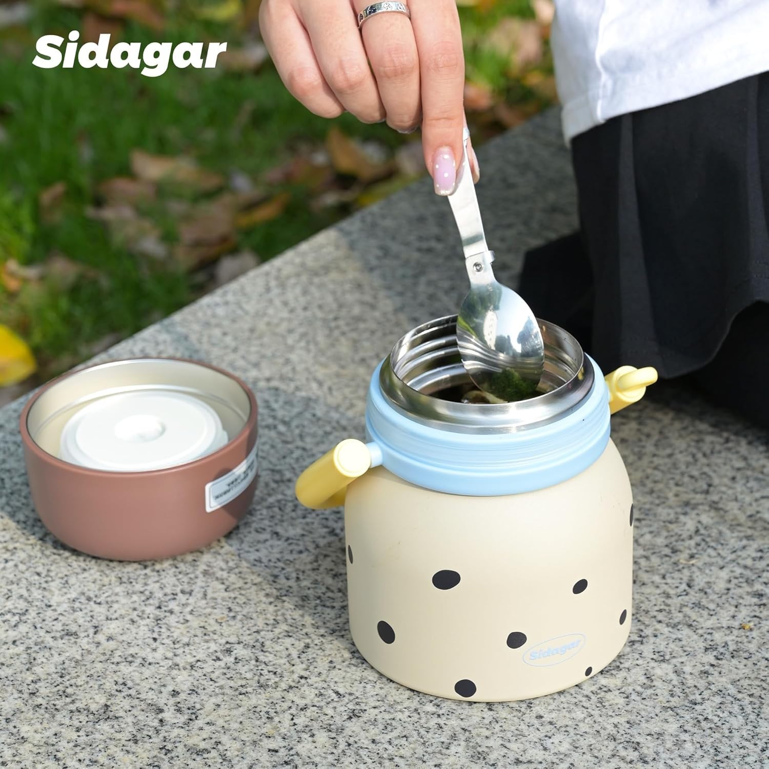 Sidagar 24oz Insulated Stainless Steel Food Jar Leak-Proof with Handle and Spoon