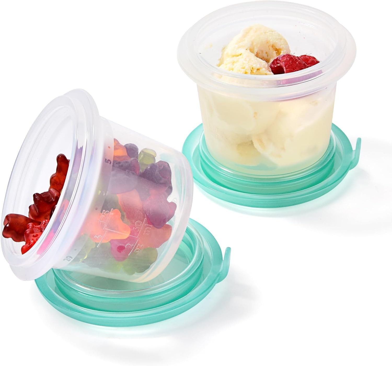 2Pc 4oz Silicone Food Containers Airtight Snack Box Freezer Microwave Safe