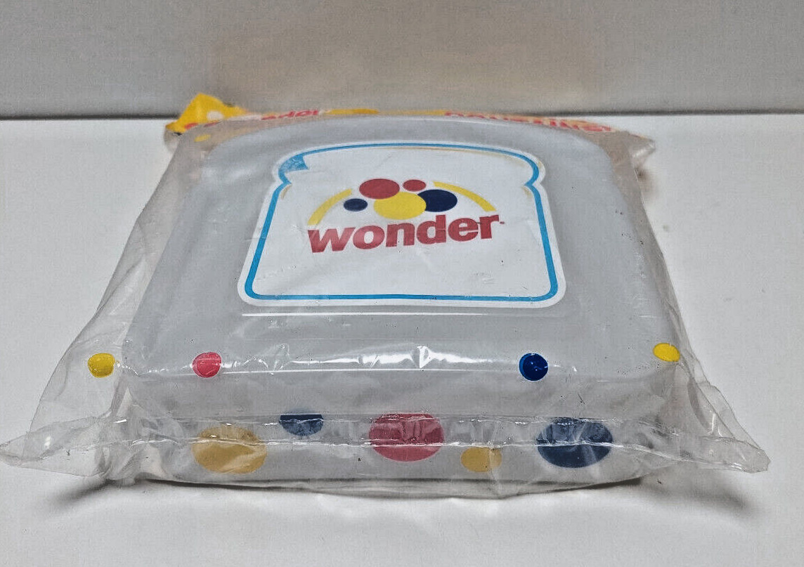 2006 Wonder Bread Dotted Plastic Sandwich Container Square School Lunch Box NEW