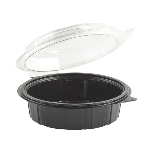 ANCHOR PACKAGING 4777502/GC750D GOURMET CLASSIC HINGED CONTR PET 7.5″ BLK/CLR (