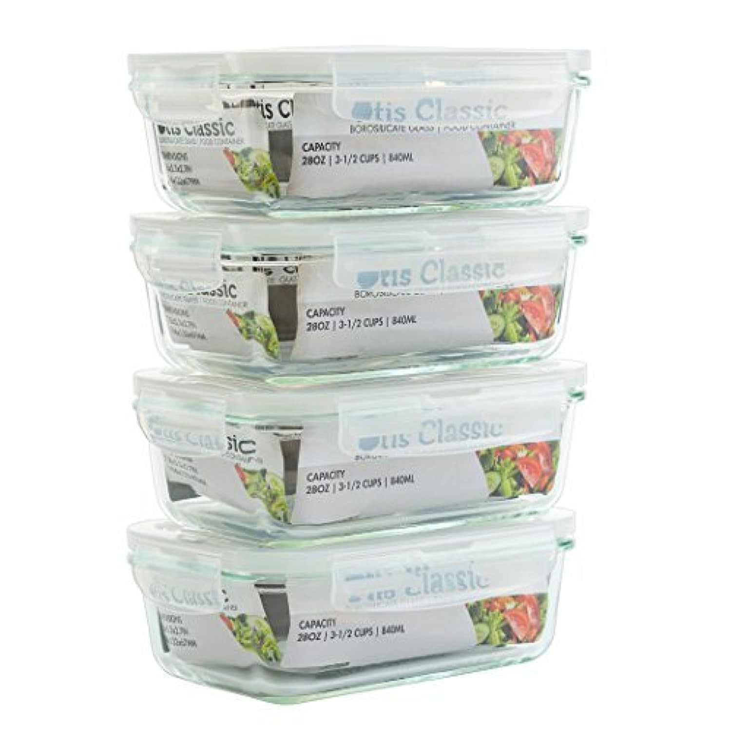 [4-Pack 28oz] Glass Food Storage Containers With Locking Lids – Meal Prep Con…