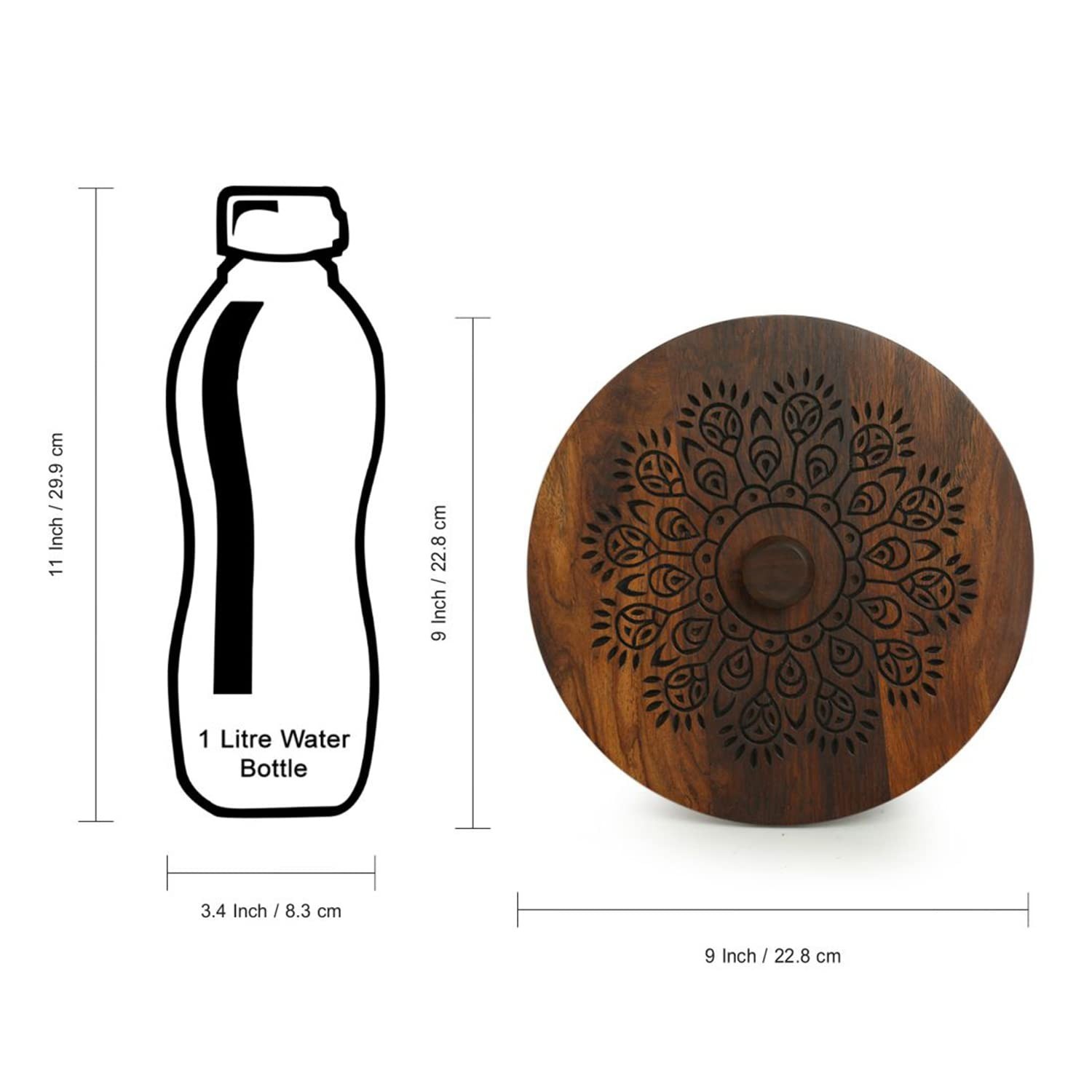 Sheesham Wood Spice Box for Kitchen with Spoon 7 Partitions 120 ml Each
