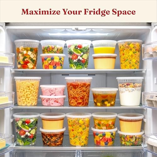 24oz Deli Containers with Lids (48 Set/96 Pcs) Food Storage 24 oz – 48 Sets