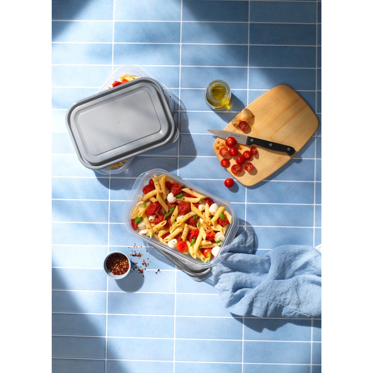 Rectangle Food Storage Containers – 4 Cups – 6pcs/3ct Leak-Resistant