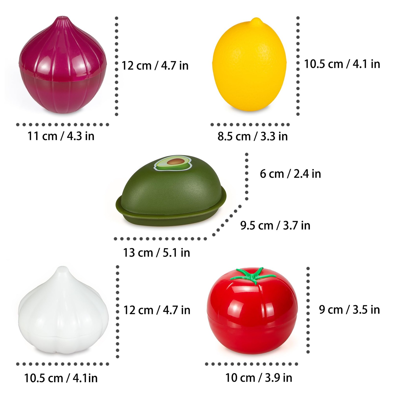 PIVNASY Vegetable and Fruit Storage 8 inches x 3.7 inches, Multicolor