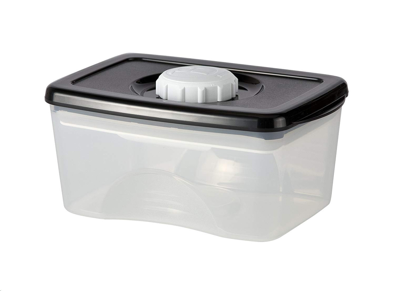 Planet Zak! Food Storage Container Turn Dial Lid Clear Base/Black Lid 16oz air