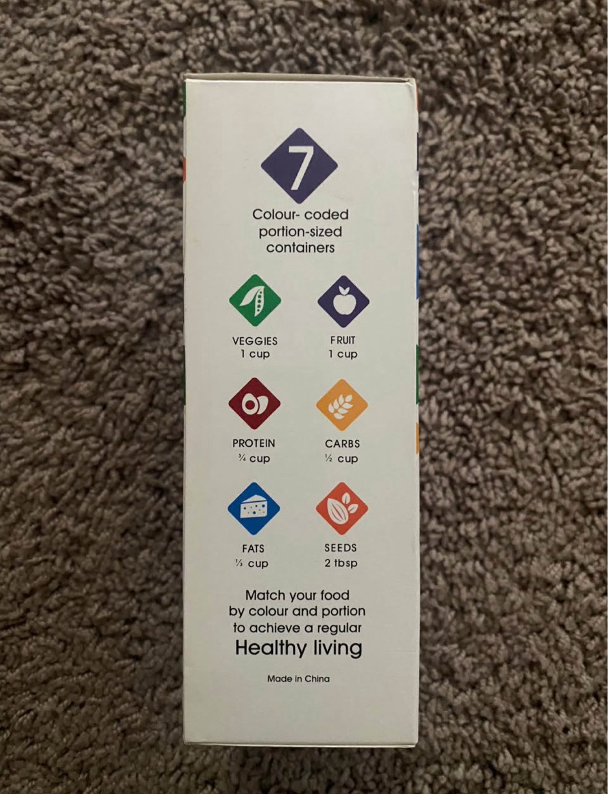 Healthy Living 7 Pc Food Portion Control Containers