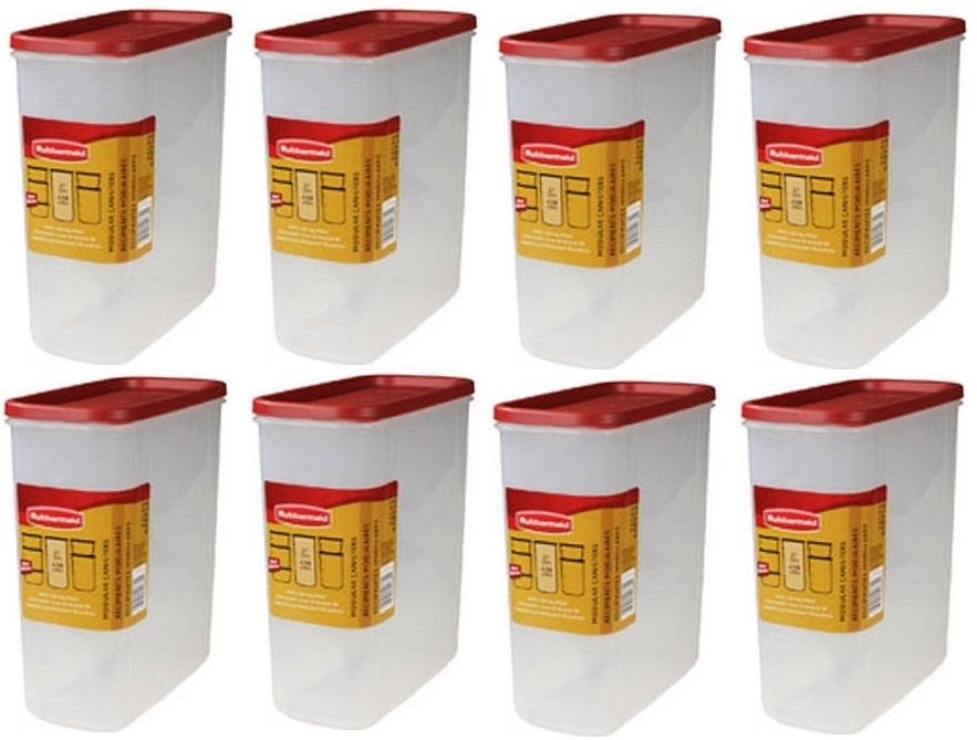 Rubbermaid 1776473 Racer Red 21 Cup Dry Food Storage Containers – 8 Pack