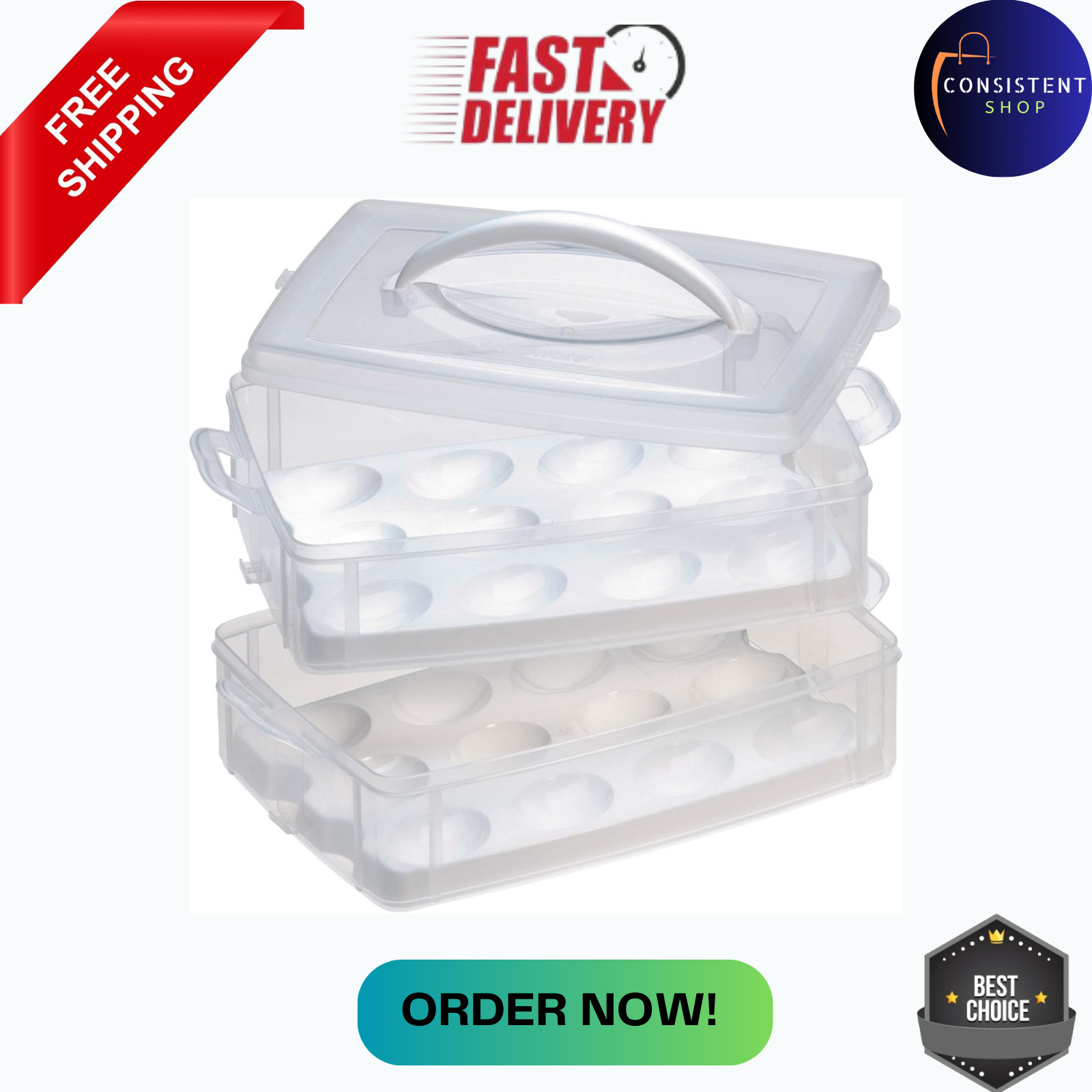 Snapware Refrigerator Egg Holder Keeper Carrier Deviled Tray Storage Container