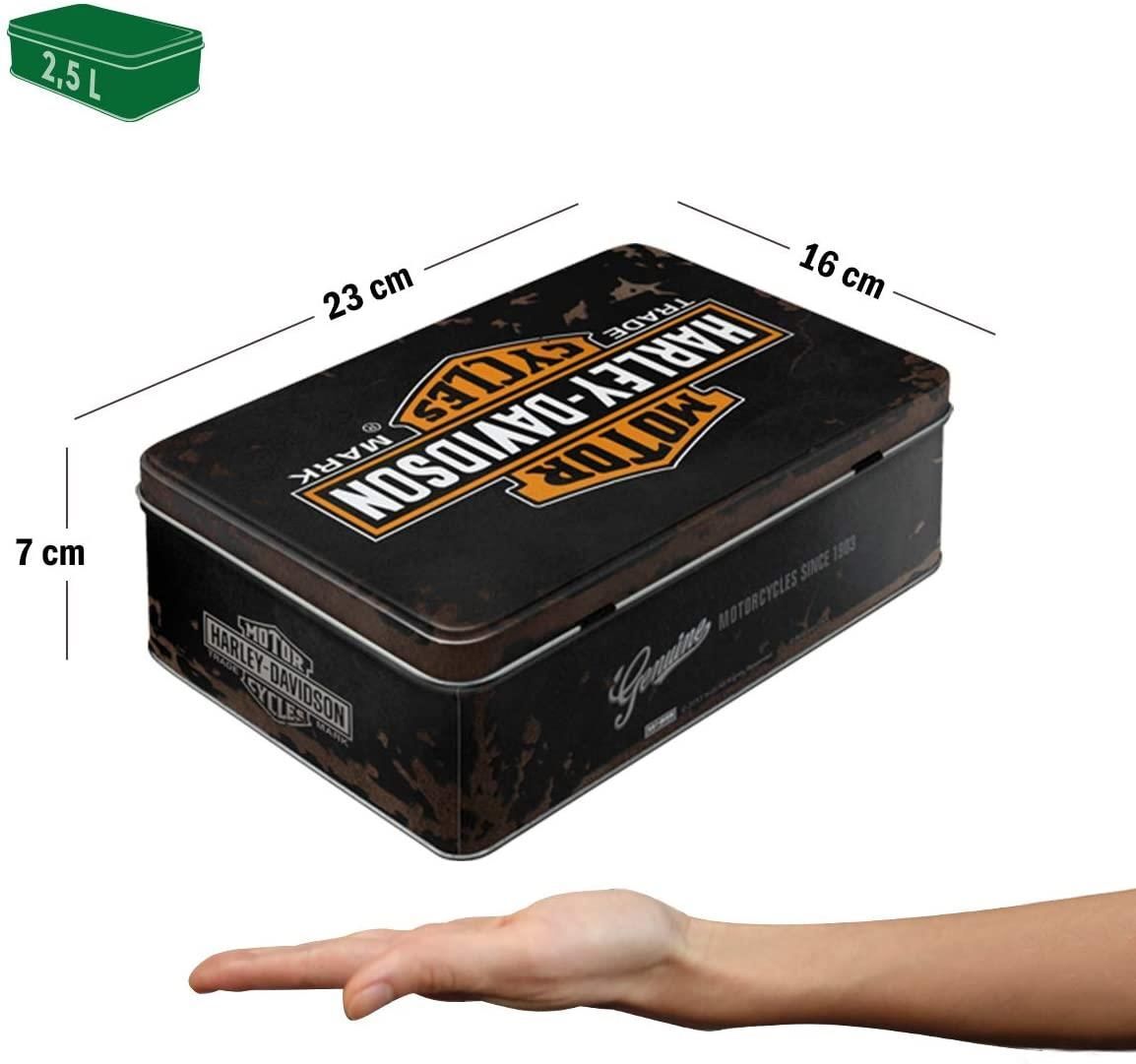 Nostalgic-Art – Flat Tin Box Metal Storage Container – Harley-Davidson Genuine