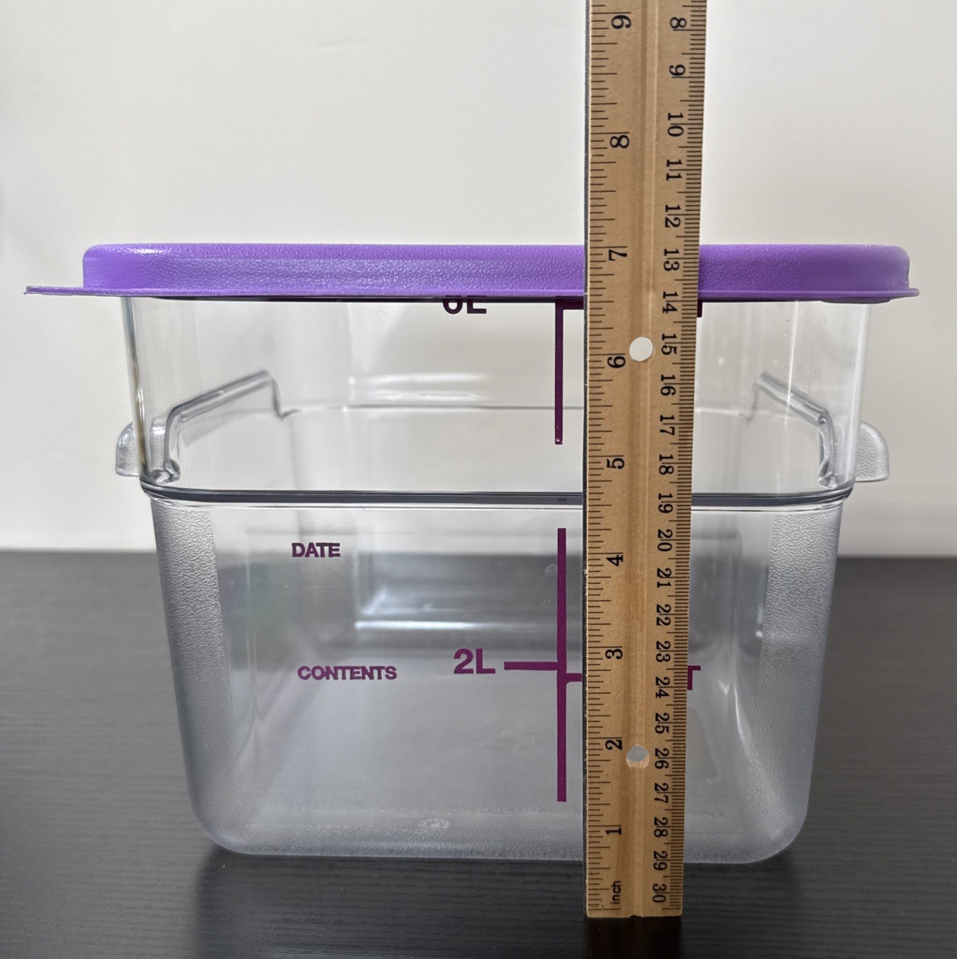 VIGOR USA 6Qt Clear Square Polycarbonate Food Storage Container Lot Of 5 W/Lids