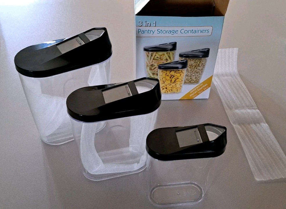 3 In 1 Pantry Storage Containers 24, 34 And 50 oz. NIB