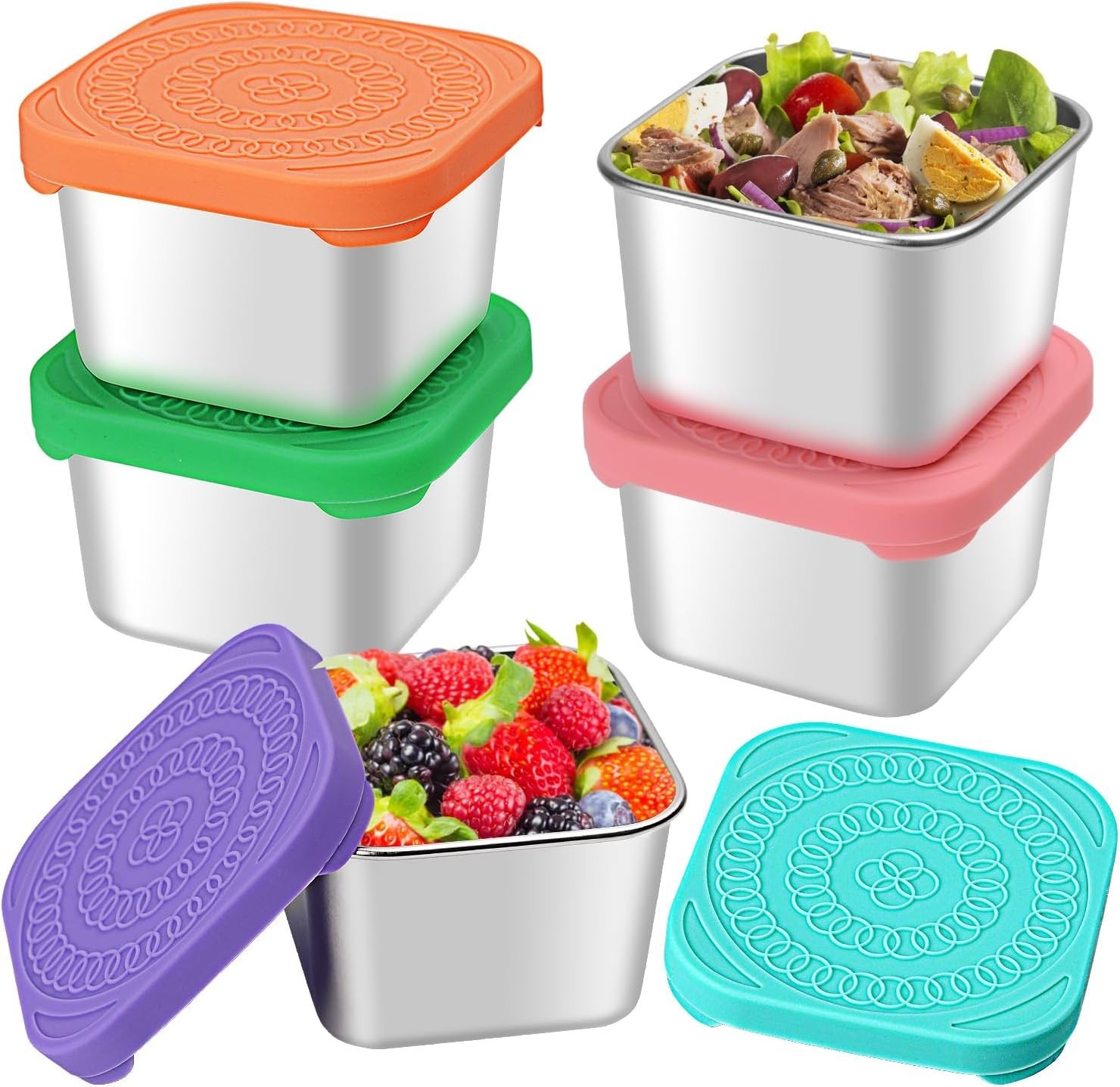 Stainless Steel Snack Containers Small Metal Food Storage Bowl set 5 Pack