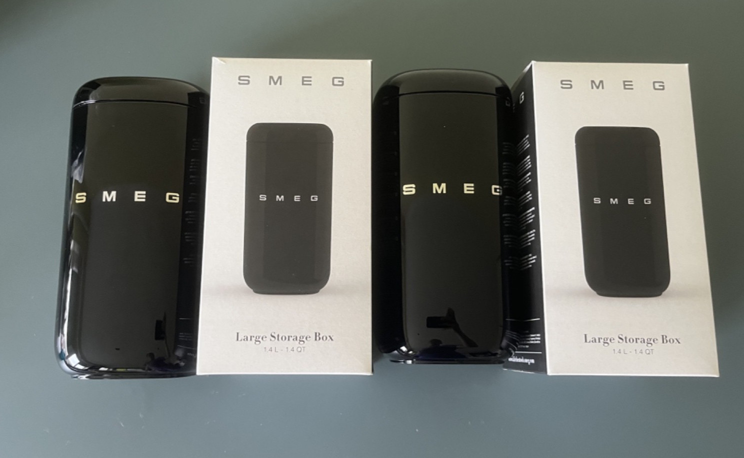 SMEG Food Storage Containers 2x 2026 New Collection Retro Design 1.4L Black