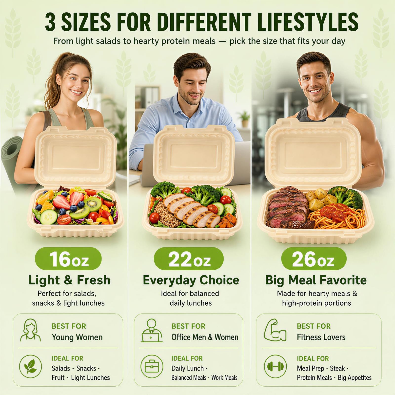 Clamshell Take Out Food Containers,50 Pack-16oz Disposable Meal Prep Containe…
