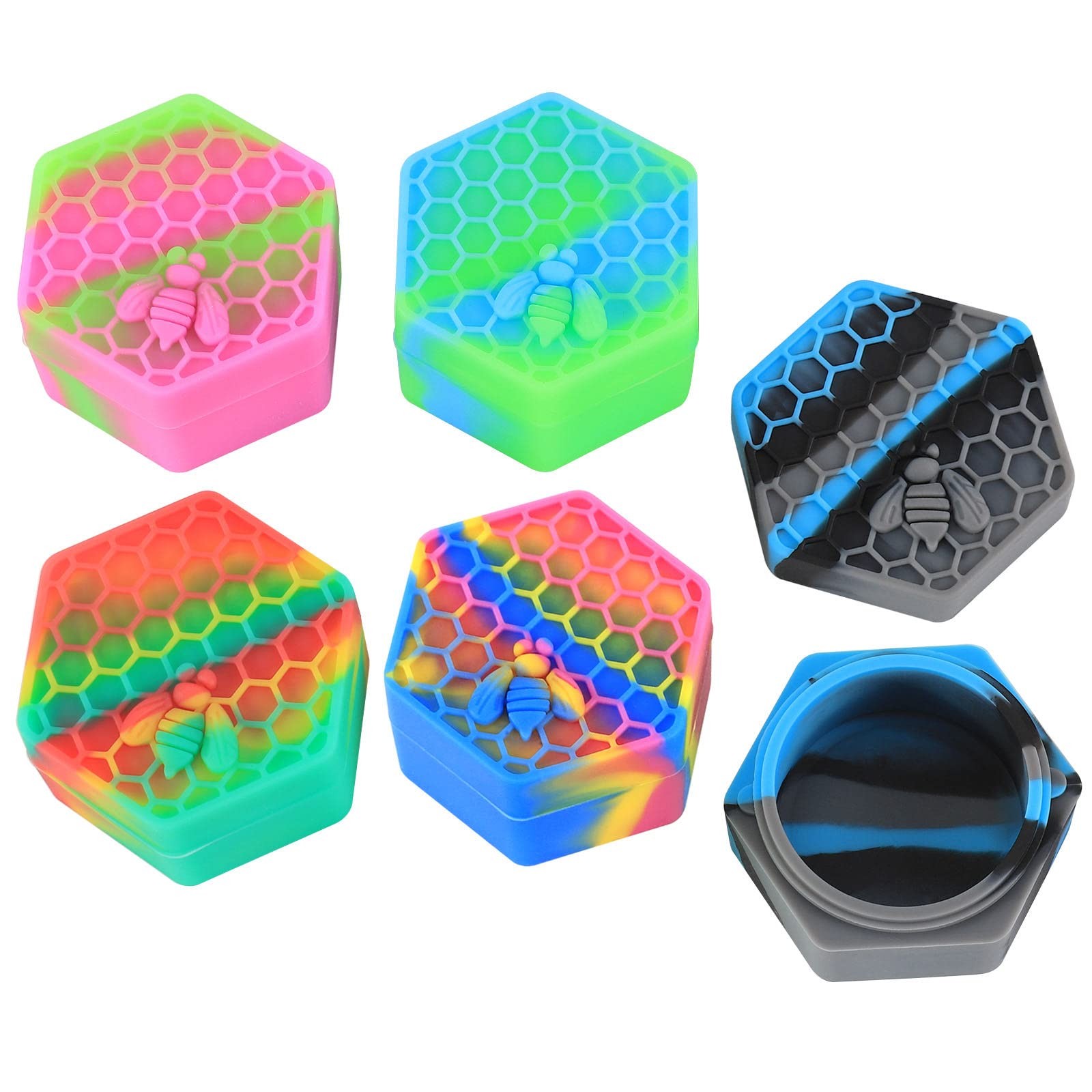 5 PCS 25ML NonStick Food Grade Hexagon Silicone Containers Carving Tool